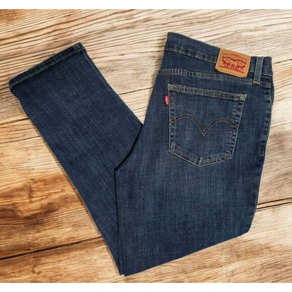 Levi's Denim - Levis Boyfriend Jeans Blue Denim Pants Midrise Stretch Straight Leg Womens 32
